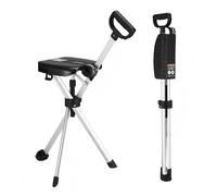 HZWJD Bastone da Passeggio/Sedia Pieghevole Ausili per La Deambulazione Sedile Portatile 242 Libbre Bastone da Passeggio Unisex per Camminare E per Una Pausa Durante La Camminata Black