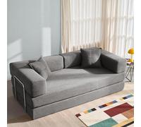 HZWJD Divano Letto Modulare A 3 Posti Comodo Divano In Velluto A Coste Con Materasso Pieghevole E Supporto Lombare Base Antiscivolo 200 Cm Gray,200CM