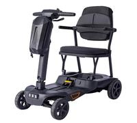 HZWJD Scooter Elettrico Pieghevole per Disabili Scooter per Anziani Scooter Elettrico 4 Ruote con Doppia Batteria Rimovibile Leggero Pieghevole Approvato dalle Compagnie Aeree Black