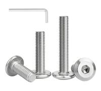 HZXINYI 10 Pezzi Viti a Testa Piatta con Esagono Incassato M6 x 12mm - Vite a Testa Esagonale Bulloni in Acciaio Inox A2 V2A Bulloni Filettatura Completa per Mobili, Macchina con Chiavi a Esagono