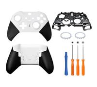 Hzxkqmil Guscio Anteriore e Posteriore Custodia di Ricambio Faceplate Accessori per Xbox Elite Controller Series 2, Incluso Scocca Superiore Cover Inferiore Anelli Joystick Telaio Centrale, Bianco
