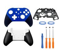 Hzxkqmil Guscio Anteriore e Posteriore Custodia di Ricambio Faceplate Accessori per Xbox Elite Controller Series 2, Incluso Scocca Superiore Cover Inferiore Anelli Joystick Telaio Centrale, Blu