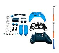 Hzxkqmil Kit Guscio Completo di Ricambio per Xbox One S/X Controller (Modello 1708), Custodia Fai da te Frontalino Coperchio Anteriore Piastre Posteriori Pulsanti Accessori (Blu)
