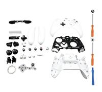 Hzxkqmil Kit Guscio Completo di Ricambio per Xbox One S/X Controller (Modello 1708), Custodia Fai da te Frontalino Coperchio Anteriore Piastre Posteriori Pulsanti Accessori (Bianco)