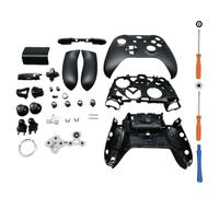Hzxkqmil Kit Guscio Completo di Ricambio per Xbox One S/X Controller (Modello 1708), Custodia Fai da te Frontalino Coperchio Anteriore Piastre Posteriori Pulsanti Accessori (Nero)