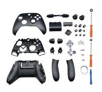 Hzxkqmil Kit Guscio di Ricambio per Xbox Serie X/S Controller - Set di Custodie Complete Include Custodia Telaio Centrale Guide Laterali Pulsanti ABXY Paraurti LB RB Accessori (Nero)