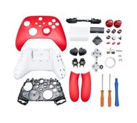 Hzxkqmil Kit Guscio di Ricambio per Xbox Serie X/S Controller - Set di Custodie Complete Include Custodia Telaio Centrale Guide Laterali Pulsanti ABXY Paraurti LB RB Accessori (Rosso)