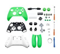 Hzxkqmil Kit Guscio di Ricambio per Xbox Serie X/S Controller - Set di Custodie Complete Include Custodia Telaio Centrale Guide Laterali Pulsanti ABXY Paraurti LB RB Accessori (Verde)
