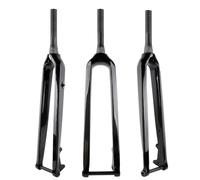 HZXQCVB 26/27,5/29'' Forcella Rigida MTB Diritto/Conico da 1-1/8'' Fibra di Carbonio Forcella Anteriore Freno A Disco 15X100mm Perno Passante Passaggio Cavi Interno(Tapered Glossy Black,29'')