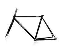HZXQCVB 50/52/55cm Telaio per Bicicletta A Scatto Fisso 700C Acciaio CR-Mo Telaio per Bicicletta da Pista A velocità Singola Freno C Quick Release 100mm/120mm BSA BB68mm(Black,52cm)