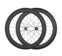 HZXQCVB 700C Fibra di Carbonio Set di Ruote per Bici da Corsa ASSE Passante Ruote Anteriori E Posteriori Blocco Centrale Freno A Disco Mozzi 24H per Cassetta A 8/9/10/11/12 velocità(65MM)