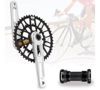 HZXQCVB Guarnitura per Bicicletta da Strada con Doppia Corona GXP 46-30T/48-32T 165/170/175mm Integrata Cava Set di Pedivelle con BB Compatibile con 8-12 velocità(165mm Silver,48-32T)