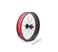 HZXQCVB Ruota 20” Fat Bikes 24/26x4.0'' Ruota Anteriore per Bici da Neve Lega di Alluminio Sgancio Rapido 135 Mm Mozzo Anteriore 6 Bulloni Freno A Disco Ruota Anteriore 36 Raggi(Black-Skeleton,20IN)