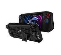 Hzycwgone Custodia per MSI Claw,Impugnatura in TPU Coperchio Protettivo per MSI Claw A1M Gioco Portatile,Custodia Posteriore Morbida con Supporto per MSI Claw(Nero)