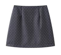 HZYFZPH Women's A-Line Skirt Spring Summer High Waist Slit Blazer Mini-Grey-Small