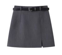 HZYFZPH Women's Pleated Mini Skirt Spring Summer Petite High Waist A-Line-Grey-Large