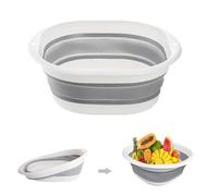 HZYUEKUN Bacino pieghevole da 9 l, bacinella multiuso portatile, vasca pieghevole salvaspazio, contenitore retrattile per cucina, viaggi, campeggio, escursionismo, camper all'aperto (grigio, L)