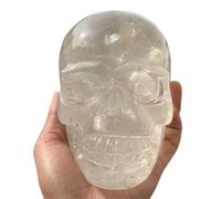 HZZGMANCAJ Crystal Hand Sculpted Skull Quartz Home Decoration Decor(Size:300-350g)