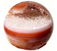 HZZGMANCAJ Crystal Red Twisted Agate Geode Ball Raw Stone Polished Home Decoration Ornaments,for Room Office Decor Luck 5-6Cm,60mm