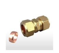 HZZGMANCAJ Fit 35mm Tube OD Brass Compression Union Fitting with Copper Ferrule Ring Water Gas Oil
