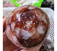 HZZGMANCAJ Stone Red Glue Flower Ball Quartz Crystal Home Office Decoration Gem (610-700g)