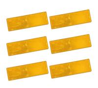 HZZON 6 Catadiottro autoadesivo, 148 x 48 mm, Catadiotti, Occhio di gatto, colore arancione, rettangolare, riflettore, autoadesivo, per rimorchi, trattori, moto, pali di recinzione