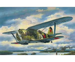 I-153 Chaika, WWII Soviet Biplane Fighter 1:72 Plastic Model Kit ICM