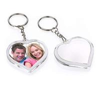 I 2 portachiavi porta foto personalizzabile forma cuore