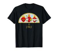 I 3 Sacri Cuori Gesù Maria Giuseppe Cattolico Vetrate Maglietta