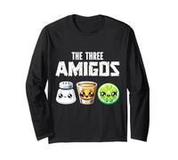 I 3 Tre Amigos Divertente Cinco De Mayo Tequila Shot Lime Maglia a Manica