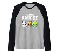 I 3 Tre Amigos Divertente Cinco De Mayo Tequila Shot Lime Maglia con Maniche Raglan