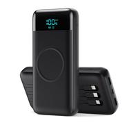 ï¼A-Nero)Ekrist Power Bank Wireless 26800mAh con 3 Cavi, 7 in 1 Caricatore Portatile Wireless Ricarica Rapida 25W PD3.0+QC4.0, Display LCD B