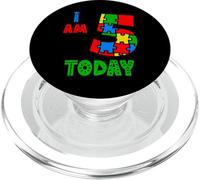I Am 5 Today Autism Birthday Rainbow Puzzle Bambini Ragazzi Ragazze PopSockets PopGrip per MagSafe