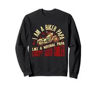 I Am A Biker Papa Frase Divertente per Nonno Motociclista Felpa
