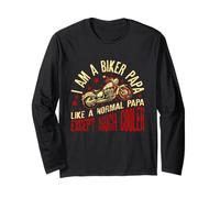 I Am A Biker Papa Frase Divertente per Nonno Motociclista Maglia a Manica
