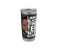 I Am A Black Juneteenth King Melanin Bruh Padre Uomini Re Bicchiere termico in acciaio inox doppia parete