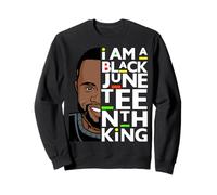 I Am A Black Juneteenth King Melanin Bruh Padre Uomini Re Felpa