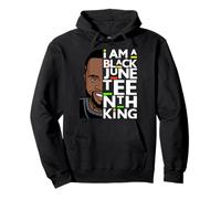 I Am A Black Juneteenth King Melanin Bruh Padre Uomini Re Felpa con Cappuccio