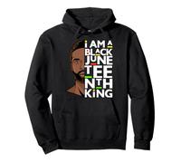 I Am A Black Juneteenth King Melanin Bruh Padre Uomini Re Felpa con Cappuccio