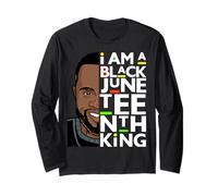 I Am A Black Juneteenth King Melanin Bruh Padre Uomini Re Maglia a Manica