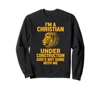 I Am A Christian Under Construction God's Not Done Lion Felpa