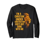 I Am A Christian Under Construction God's Not Done Lion Maglia a Manica