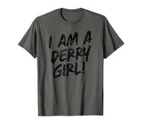 I Am A Derry Girl! Stampa nera invecchiata dell'Irlanda del Nord Maglietta