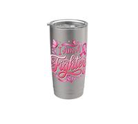 I Am A Fighter Nastro Rosa Farfalla Consapevolezza del Cancro al Seno Bicchiere termico in acciaio inox doppia parete