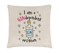 I Am A Gindependent Donna Lino Copricuscino Cuscino - Divertente Gin Independent