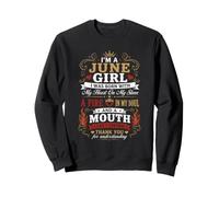 I Am A June Girl Fire in My Soul Queen Compleanno Felpa