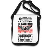 I Am A Proud American I Am Not Afraid To Be Patriotic Borsa a tracolla Bianco