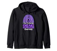 I Am a Warrior Viola Boho Rainbow Chiari Malformazione Felpa con Cappuccio