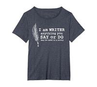 I Am A Writer Famous Book Autore Letteratura Messaggio T Shirt Maglietta, Donna Plus-Size, Pervinca, 2X