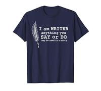 I Am A Writer Famous Book Autore Letteratura Messaggio T Shirt Maglietta, Uomo, Navy, 4XL